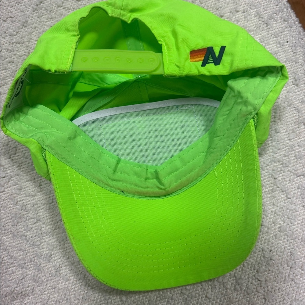 Aviation Nation Neon Green Rope Hat Retro Patch Adjustable Cap - Picture 4 of 5